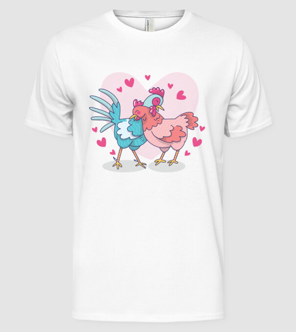 PUI ÎNDRĂGOSTIȚI model alb pe tricou