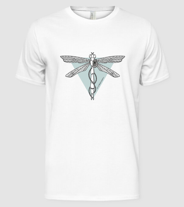 Libelulă model alb pe tricou