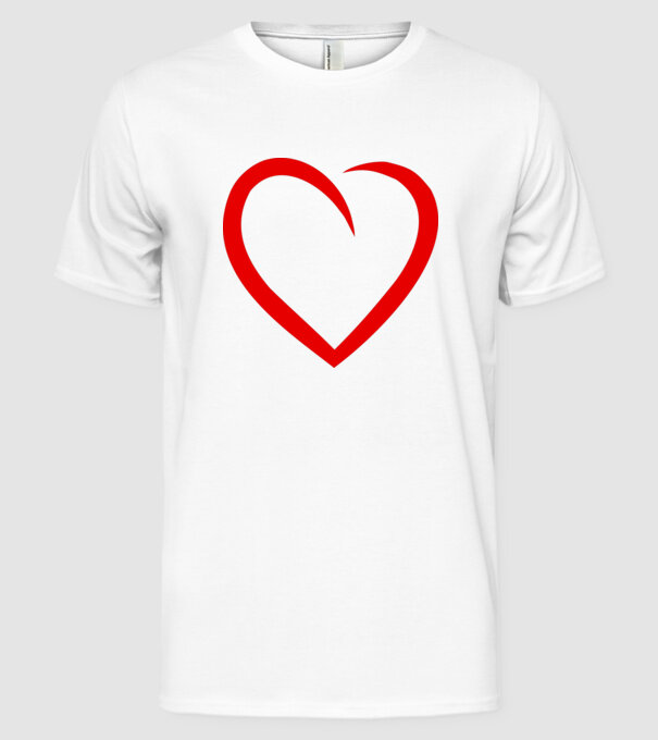 Szív model alb pe tricou