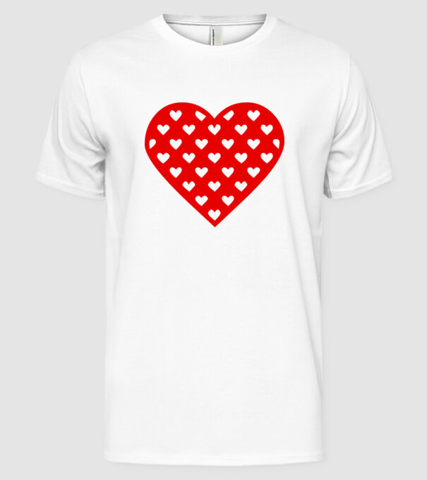 Inimă în inimă model alb pe tricou
