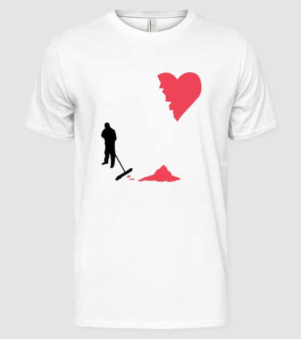 Curățător de inimi model alb pe tricou