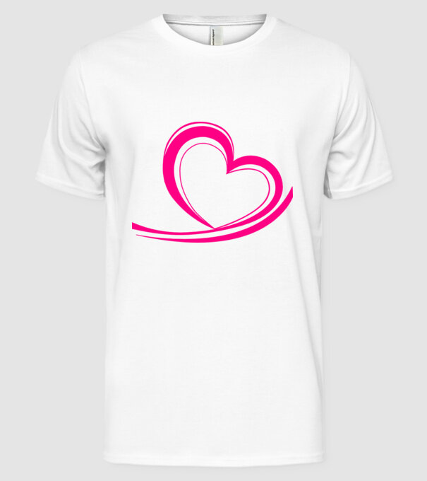 Linia inimii model alb pe tricou