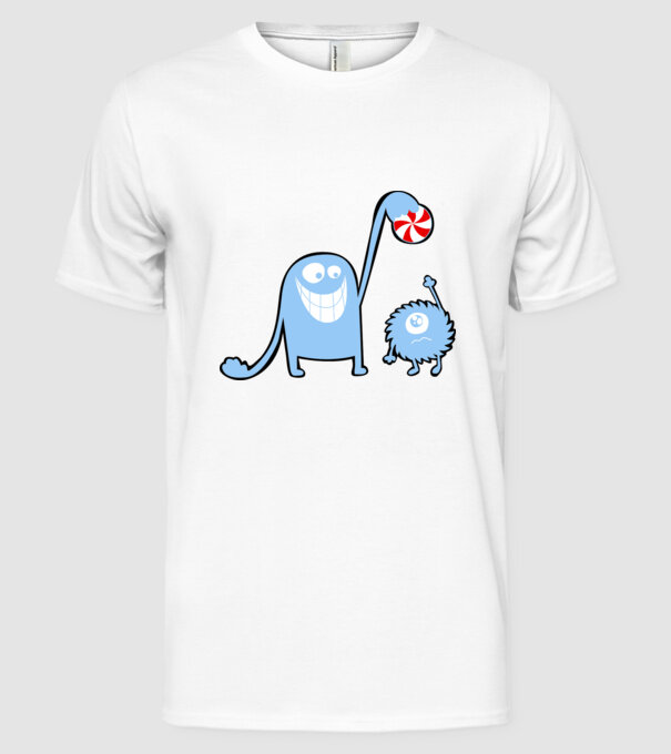 Szornyelde - Bomboană model alb pe tricou