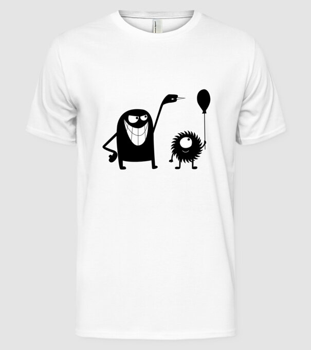 Szornyelde - Balon model alb pe tricou
