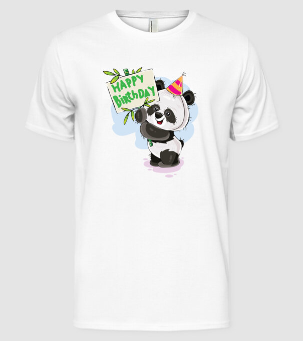 Zi de naștere panda model alb pe tricou