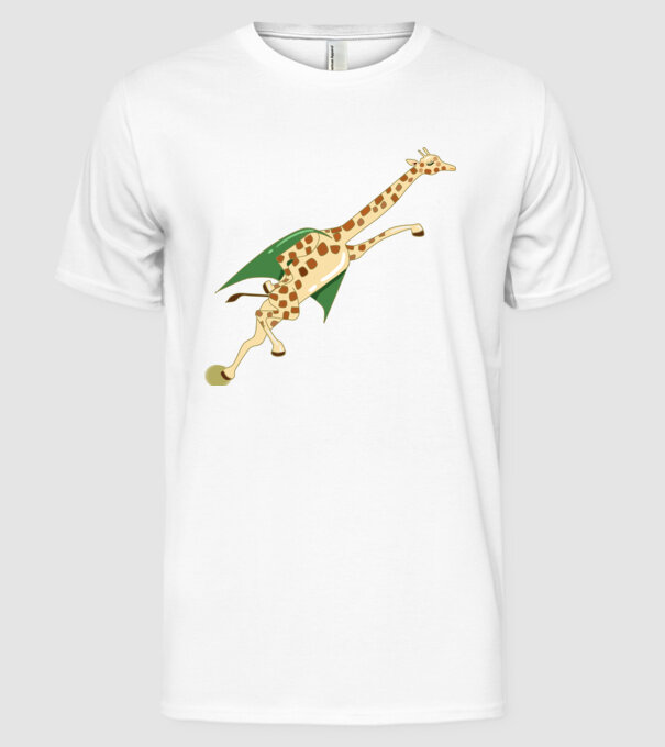 Girafă Super model alb pe tricou