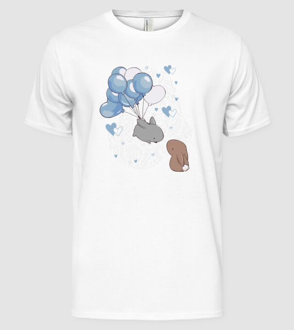 Tu ești melodia inimii mele iepurași model alb pe tricou