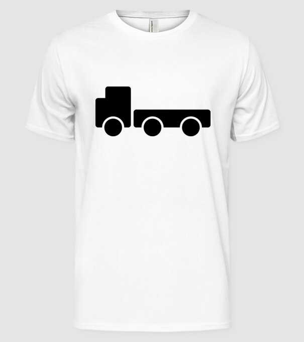 Camion model alb pe tricou
