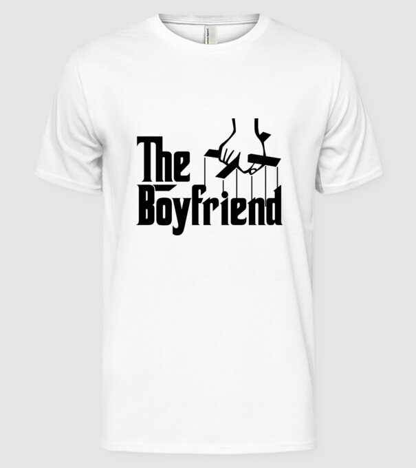 The Boyfriend model alb pe tricou