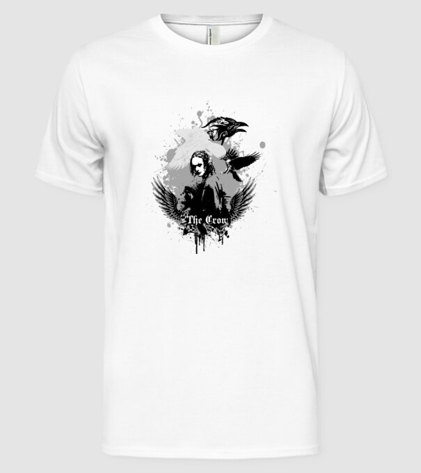 The Crow model alb pe tricou