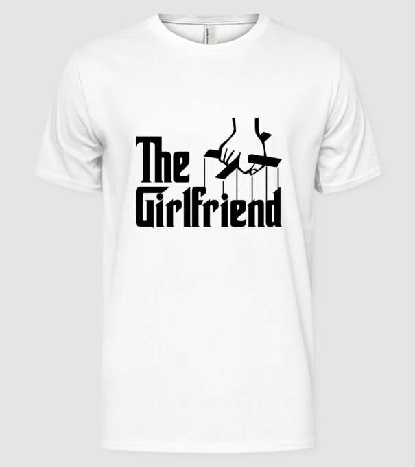 The girlfriend model alb pe tricou