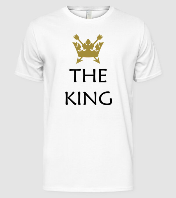 The King model alb pe tricou