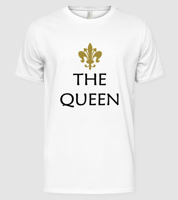 The Queen model alb pe tricou