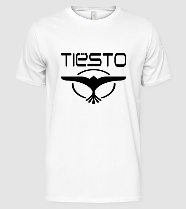 Tiesto logo model alb pe tricou