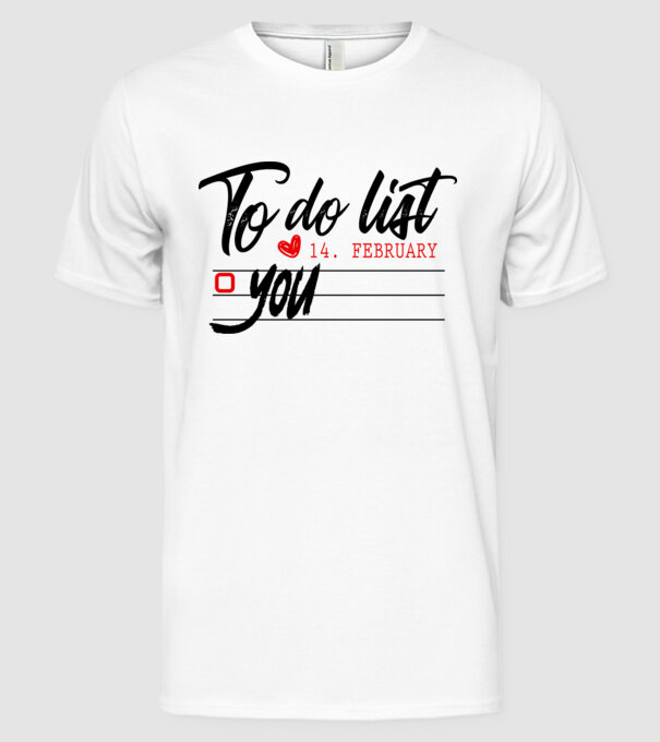 To do list model alb pe tricou