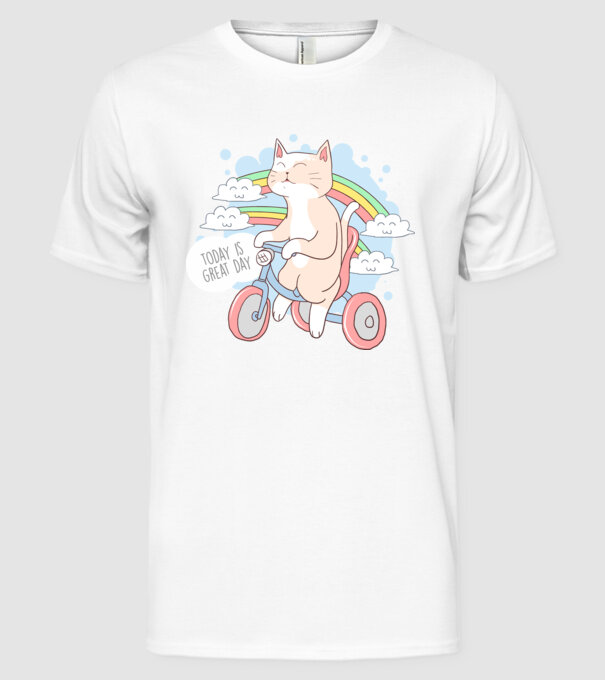 Today is a great day model alb pe tricou