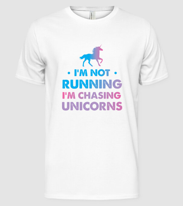 Unicorn Alergare model alb pe tricou