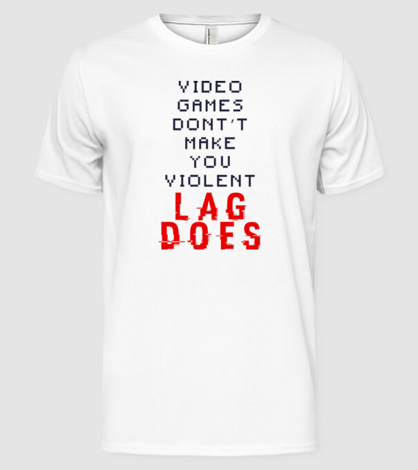 Violent lag model alb pe tricou