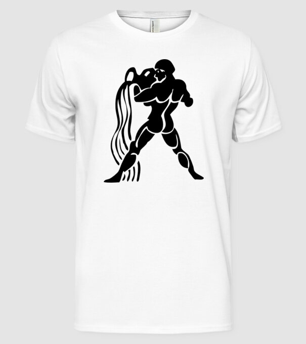 Aquarius Horoscope model alb pe tricou