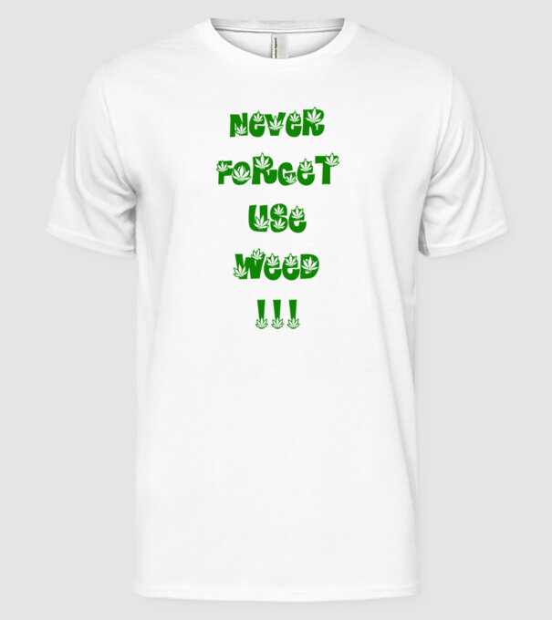 Weed model alb pe tricou