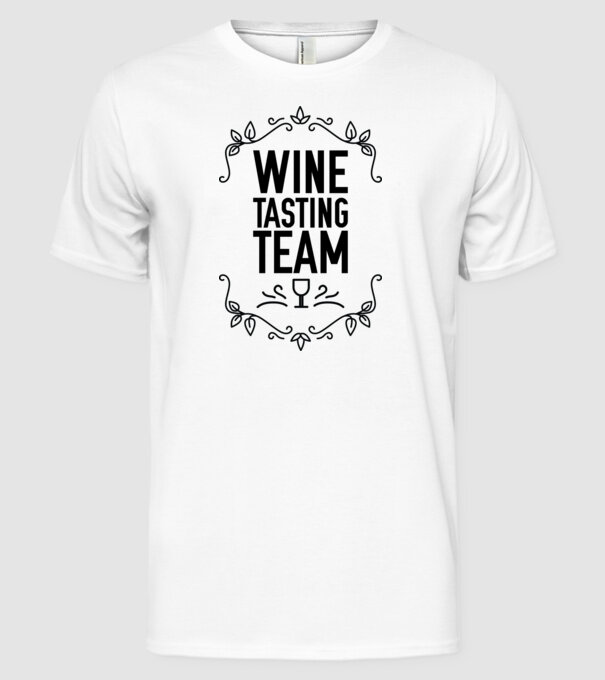 Wine tasting team Wine Tasting Team model alb pe tricou