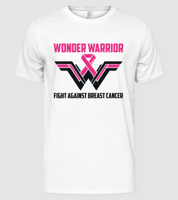 WONDER WARRIOR model alb pe tricou