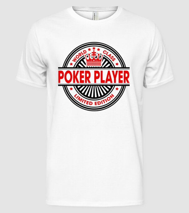 World class JUCĂTOR POKER model alb pe tricou