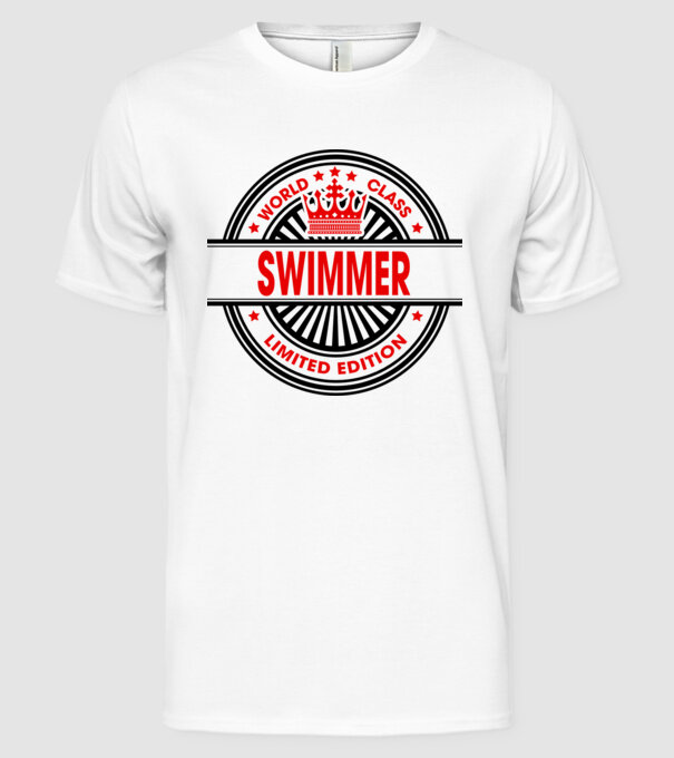 World class ÎNOTĂTOR model alb pe tricou