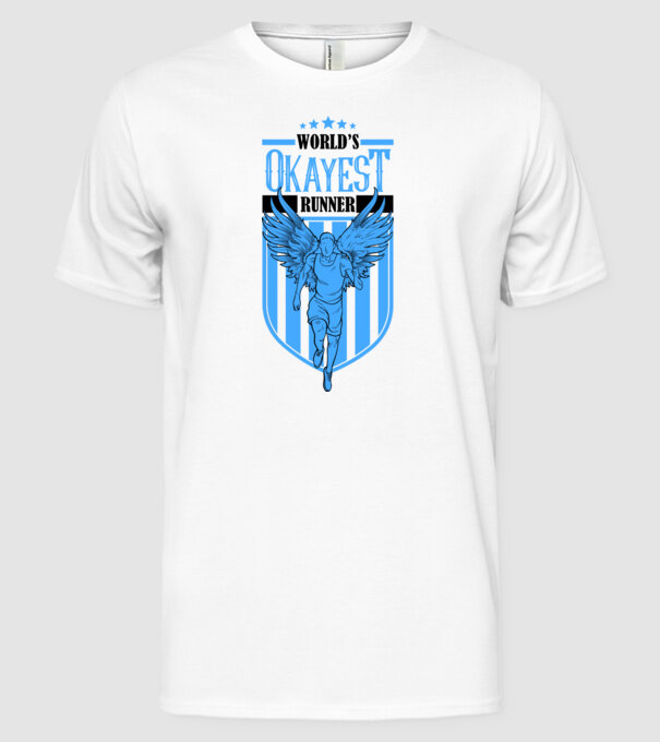 World okayest runner model alb pe tricou
