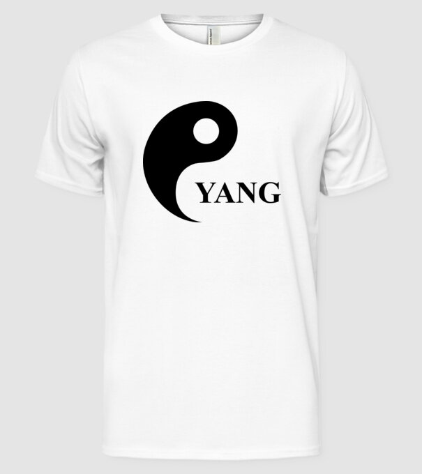 Yang model alb pe tricou