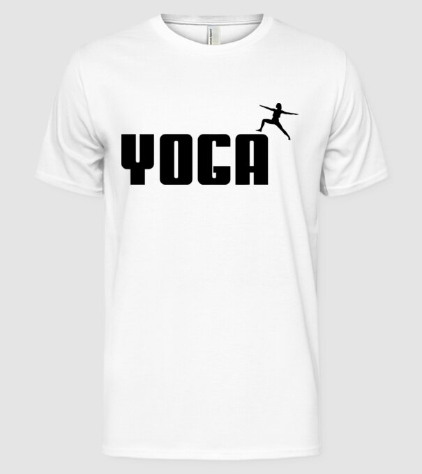 yoga model alb pe tricou