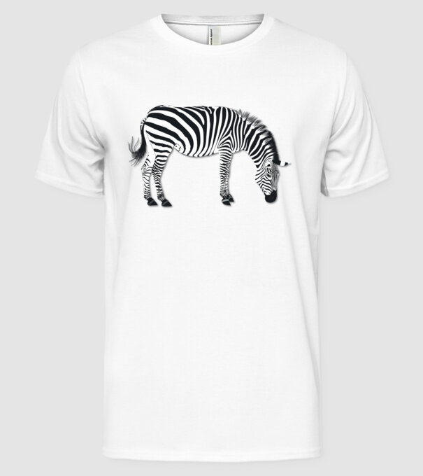 Zebră model alb pe tricou