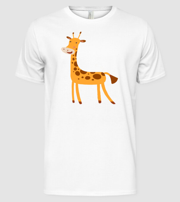 Girafă drăguță model alb pe tricou