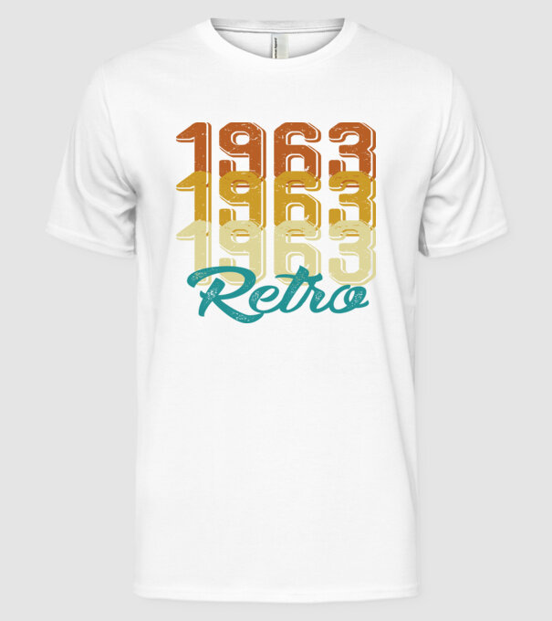 1963 Retro model alb pe tricou