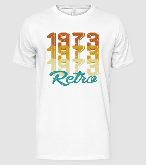 1973 retro model alb pe tricou