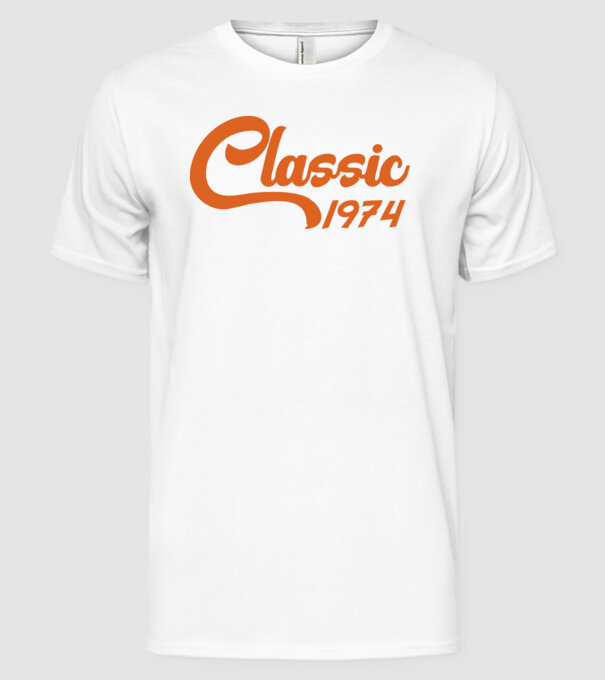 1974 Classic model alb pe tricou
