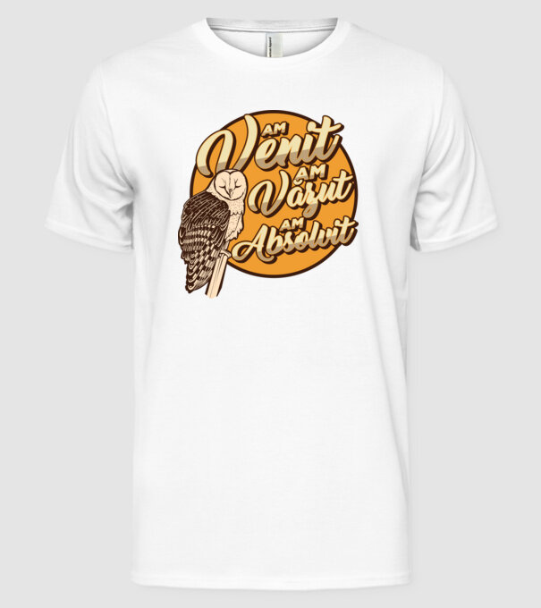 Absolvire model alb pe tricou