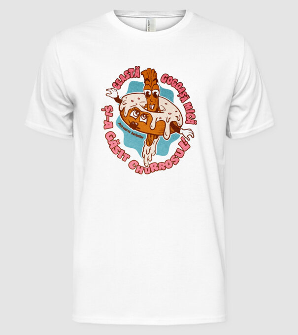 această gogoașă mică și-a găsit churrosul model alb pe tricou