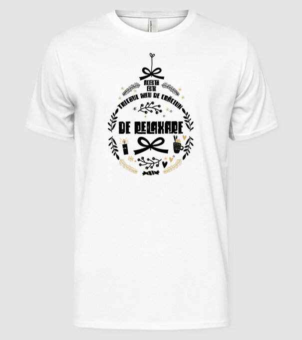 acesta este tricoul meu de Crăciun_ de relaxare model alb pe tricou