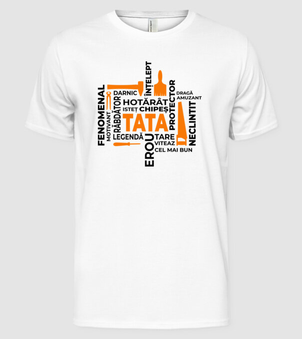 Acronimele tatălui model alb pe tricou