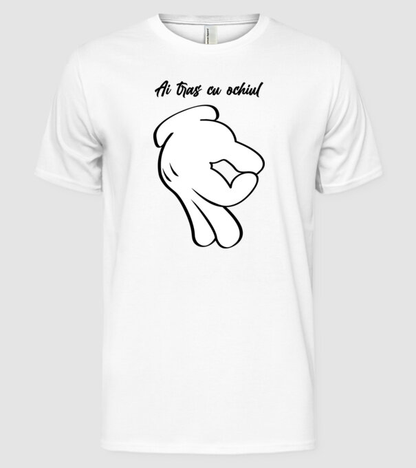 Ai tras cu ochiul model alb pe tricou