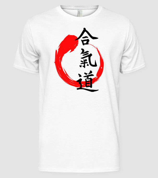 Aikido model alb pe tricou