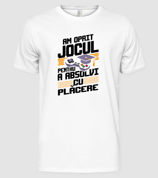 Am oprit jocul absolvent alb model alb pe tricou