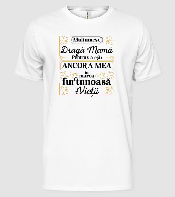 Ancora mea model alb pe tricou