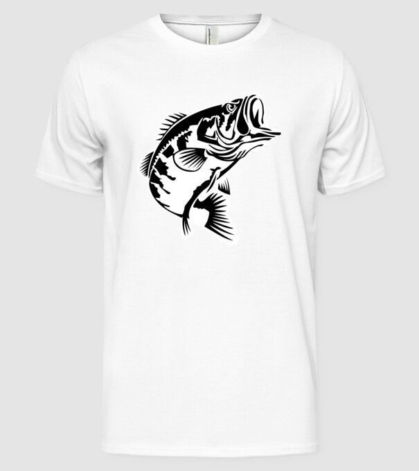 AngryFish model alb pe tricou