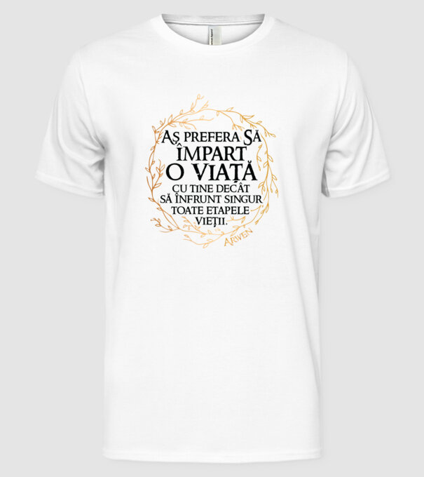 Arwen model alb pe tricou