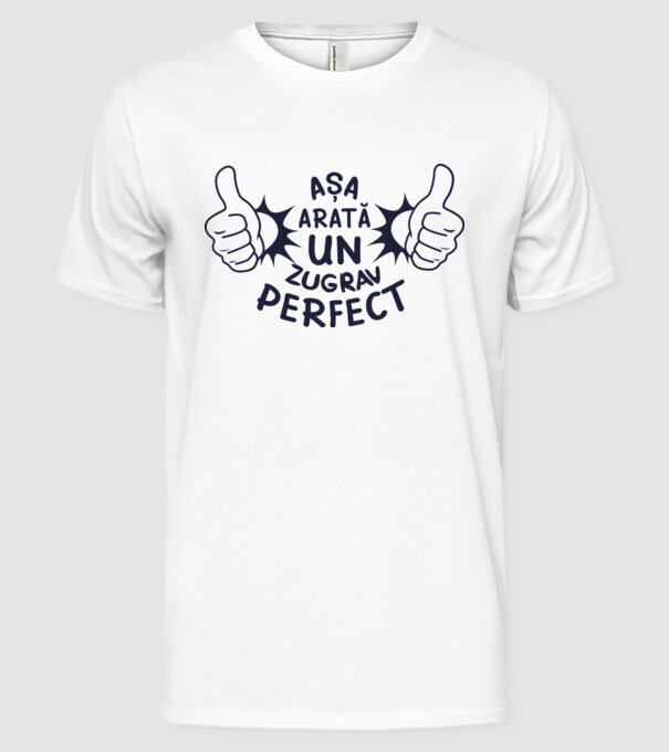 Așa arată un zugrav perfect model alb pe tricou