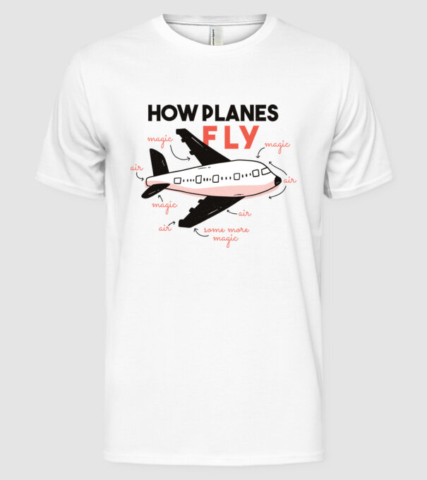 Avioane model alb pe tricou
