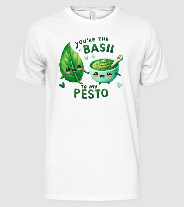 Basil to my Pesto model alb pe tricou