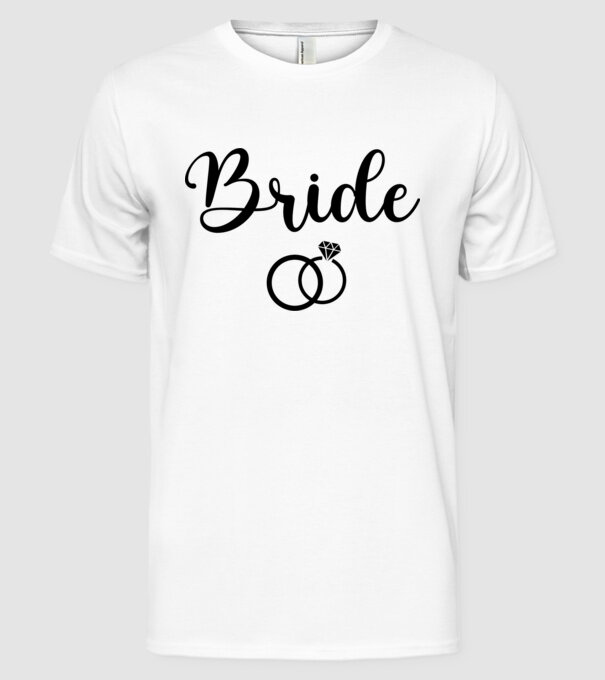 Bride model alb pe tricou